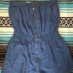 Forever 21 Blue Strapless Romper Medium